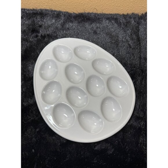 Cordon Blue Ceramic Egg Serving Tray White 12 Slot - Picture 1 of 7